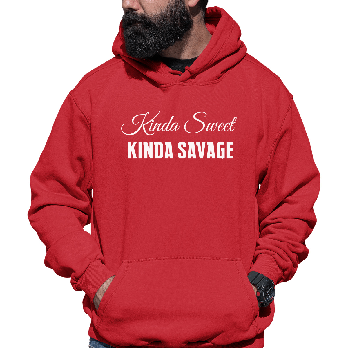 Kinda Sweet Kinda Savage Unisex Hoodie | Red