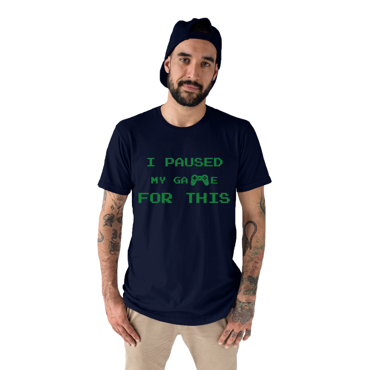 I Paused My Game For This Men's T-shirt | Navy