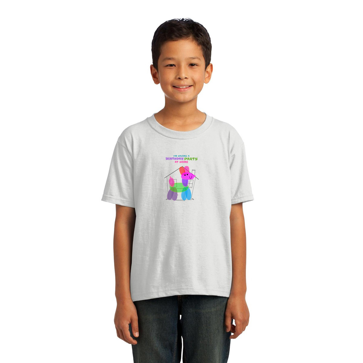 I'm having a birthday party at home  Toddler T-shirt | White