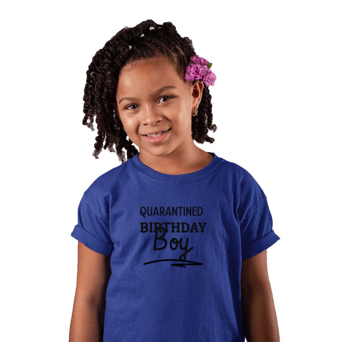Quarantined Birthday Boy Kids T-shirt | Blue