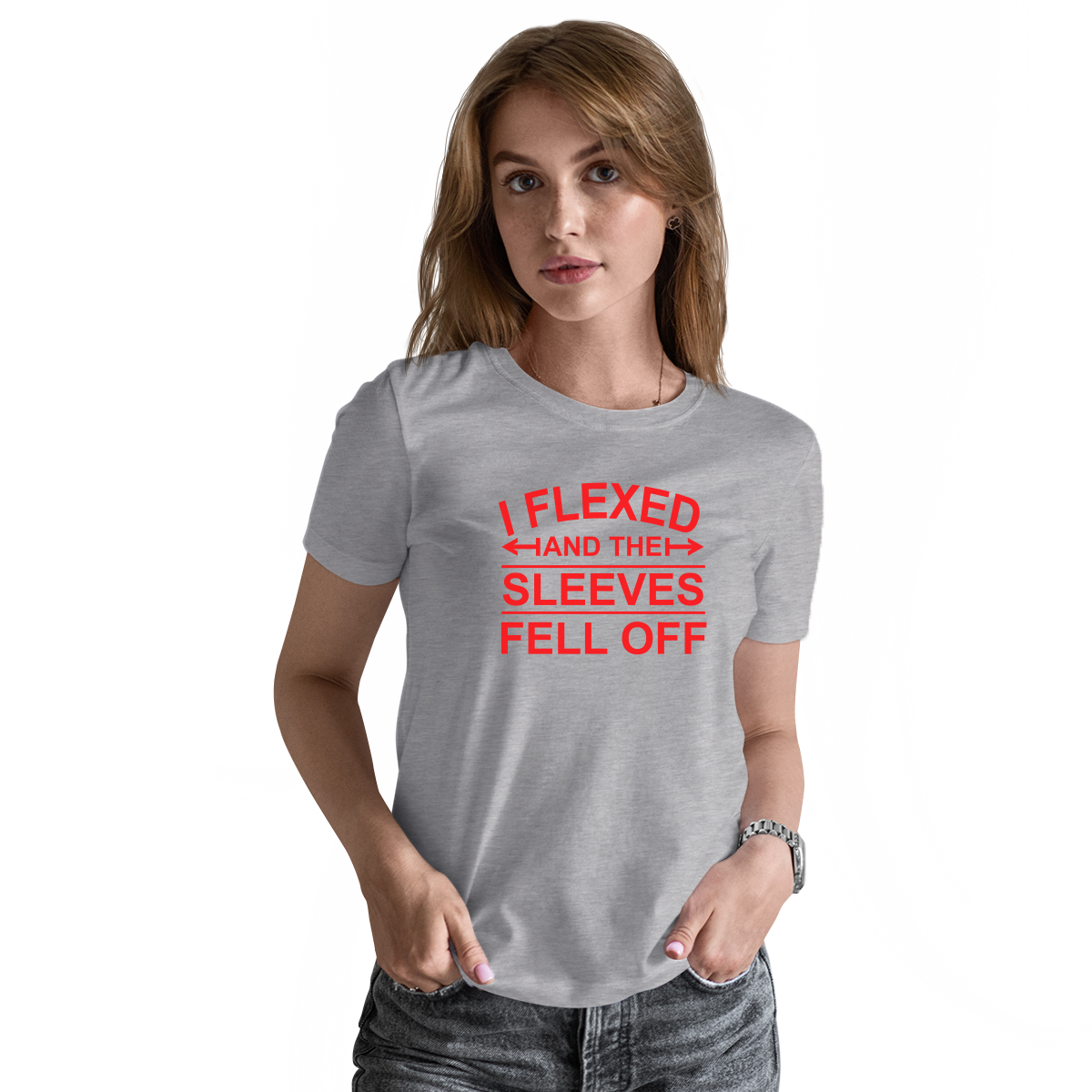 I Flexed and the sleeves fell off Women's T-shirt | Gray