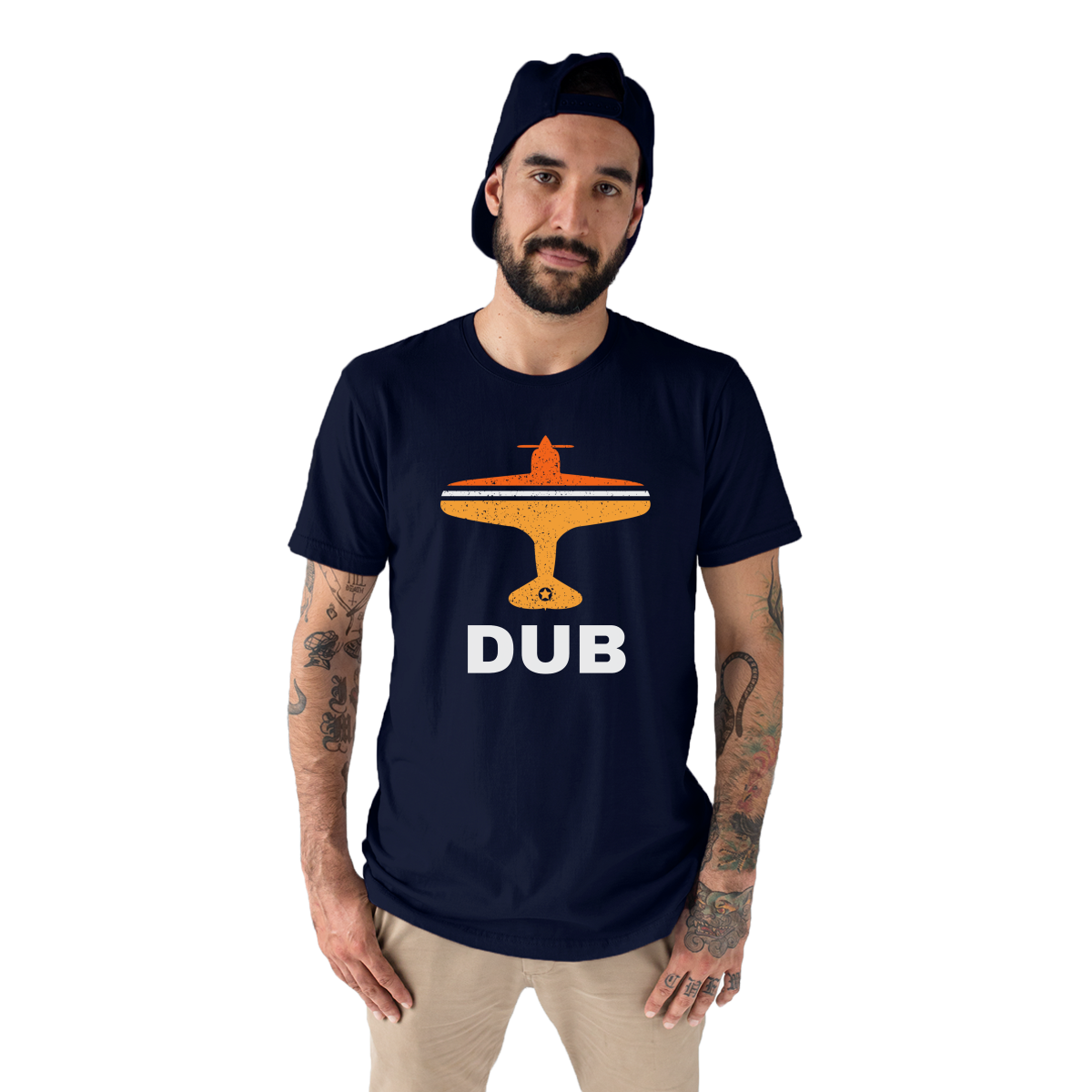 Fly Dublin DUB Airport  Men's T-shirt | Navy