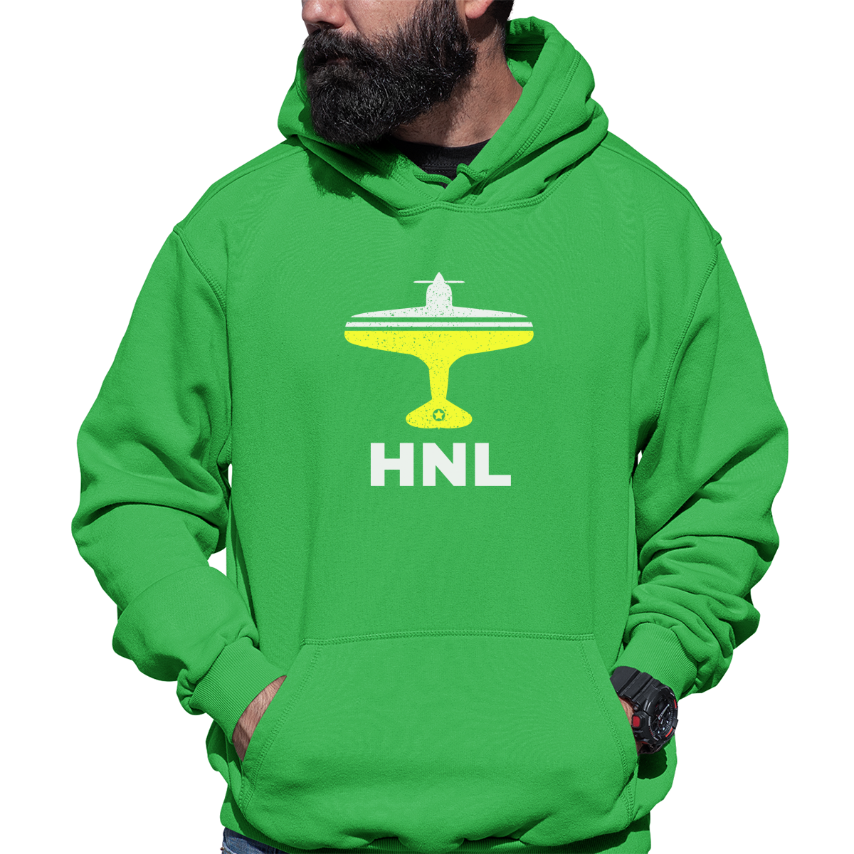 Fly Honolulu HNL Airport Unisex Hoodie | Green