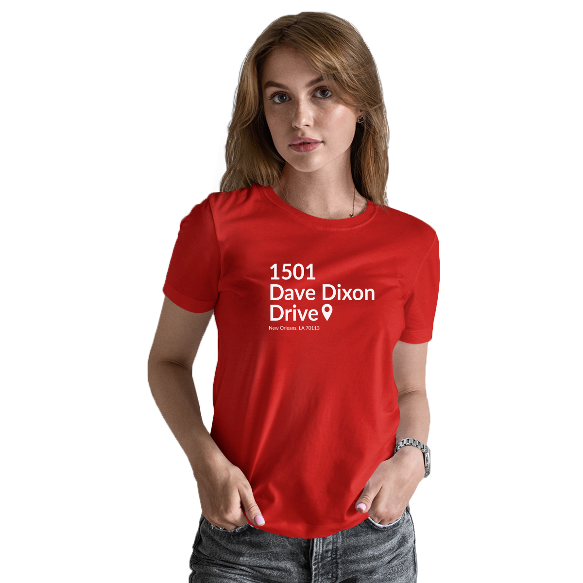 New Orleans Basketball Stadium Women's T-shirt | Red