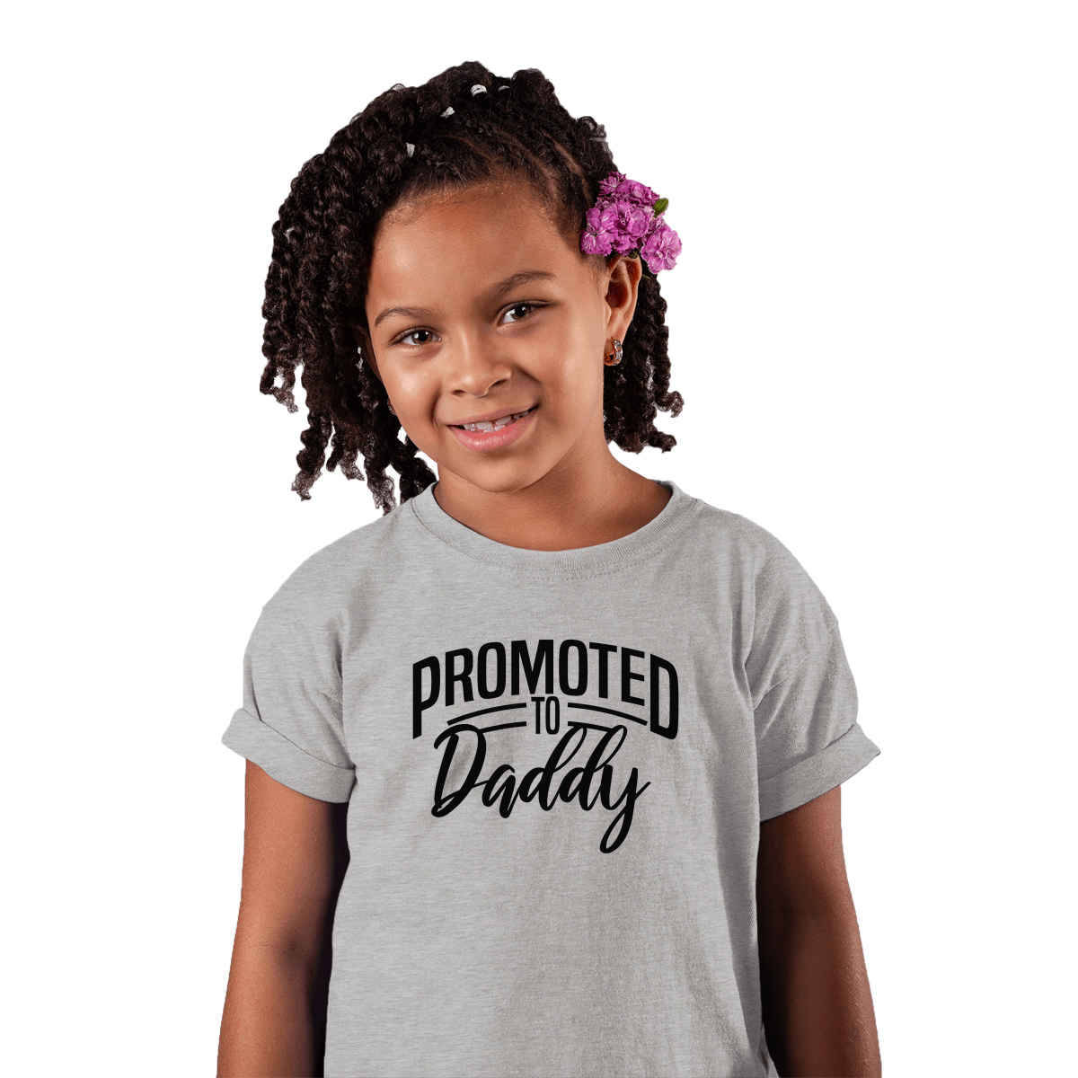 Promoted to daddy Kids T-shirt | Gray