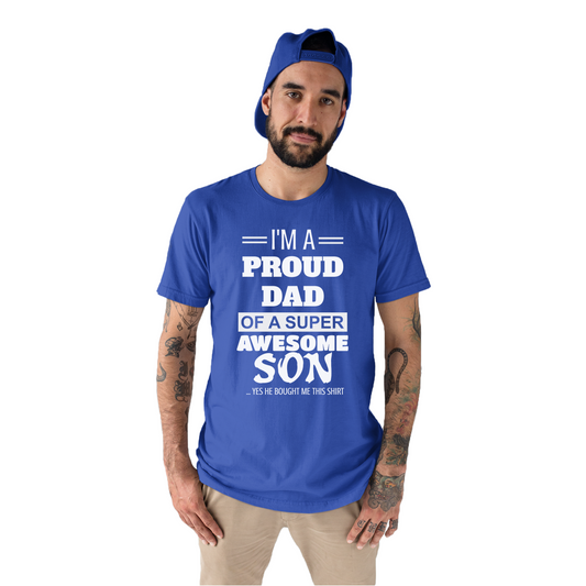 I'm a Proud dad of a super Awesome Son Men's T-shirt | Blue