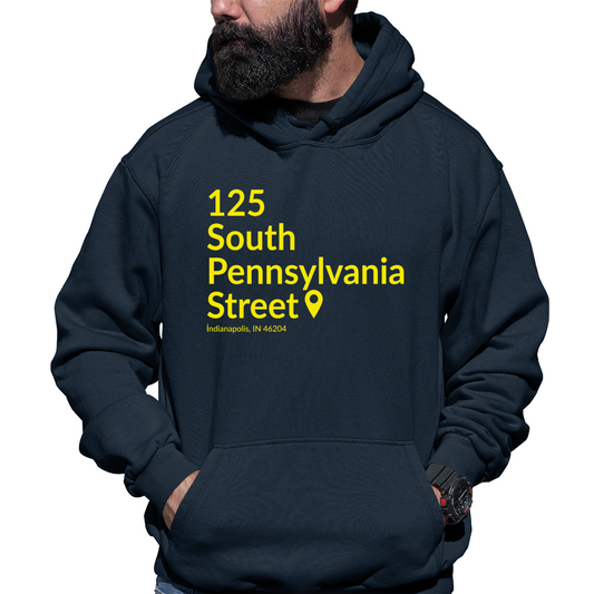 Indiana Basketball Stadium  Unisex Hoodie | Navy