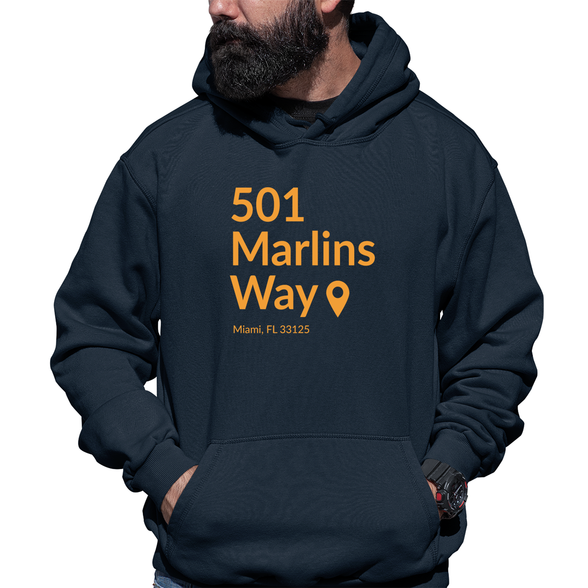 Miami Baseball Stadium  Unisex Hoodie | Navy