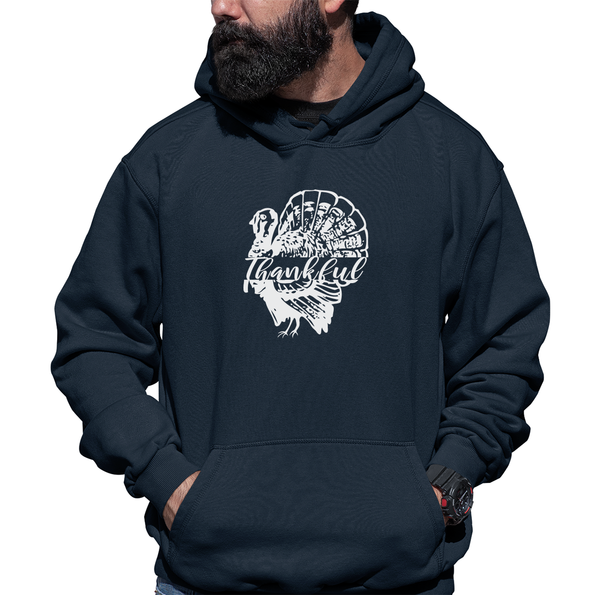 Thankful Turkey Unisex Hoodie | Navy