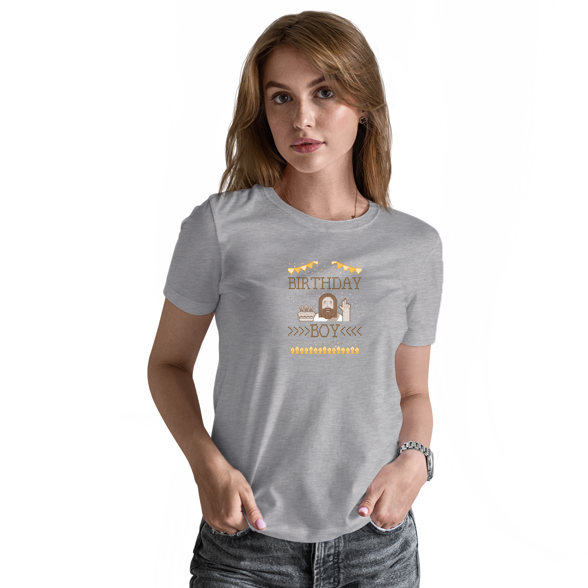 Christmas Birthday Boy Women's T-shirt | Gray