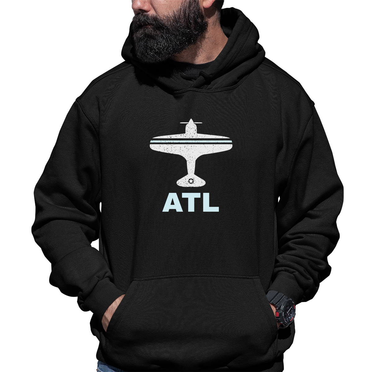 Fly Atlanta ATL Airport Unisex Hoodie | Black