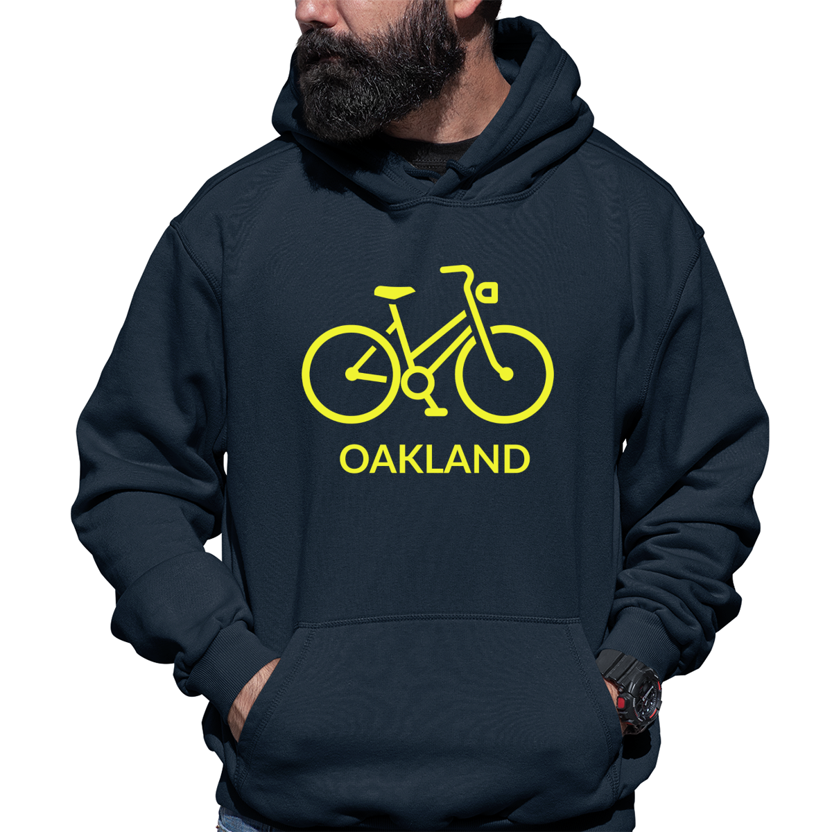 Bike Oakland Represent Unisex Hoodie | Navy