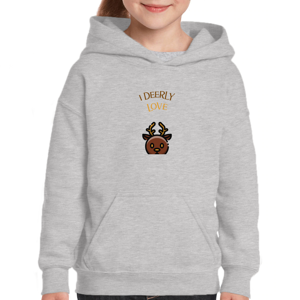 I Deerly Love This Time of the Year! Kids Hoodie | Gray