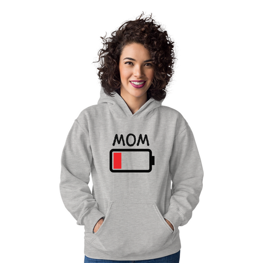 Low Battery Mom Unisex Hoodie | Gray