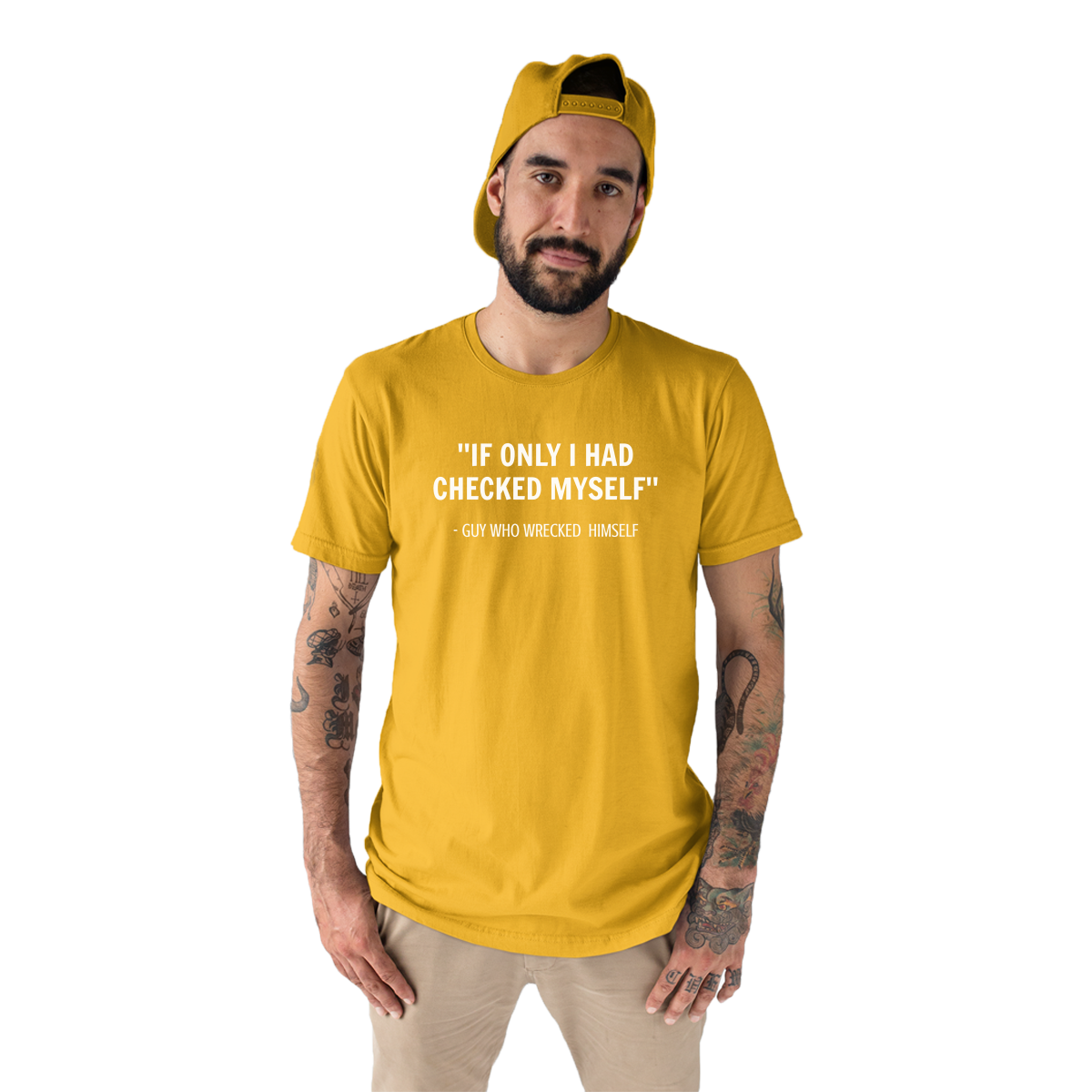 If I only had checked myself Men's T-shirt | Yellow