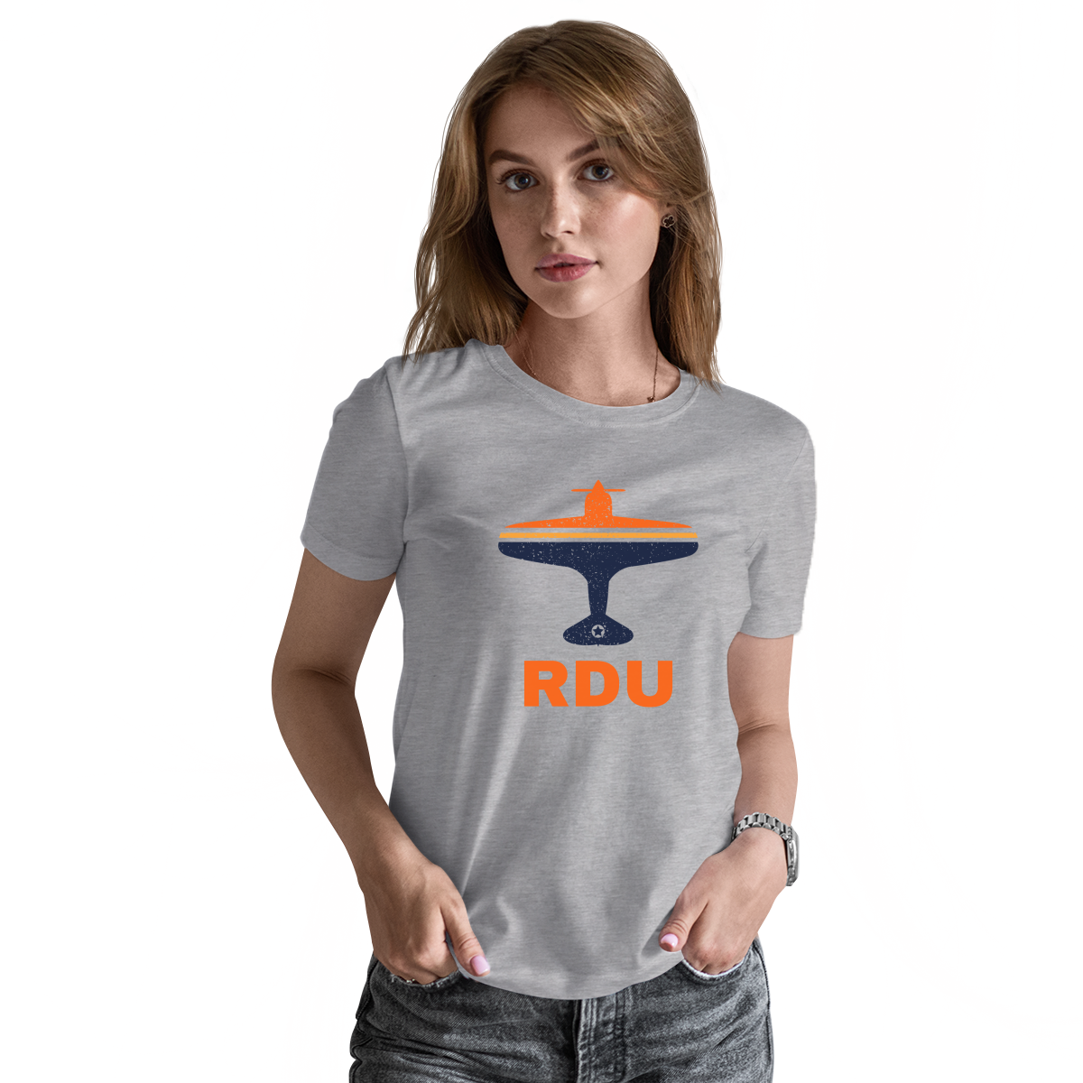 Fly Raleigh-Durham RDU Airport Women's T-shirt | Gray