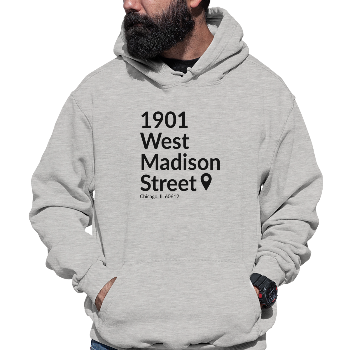 Chicago Basketball & Hockey Stadium Unisex Hoodie | Gray