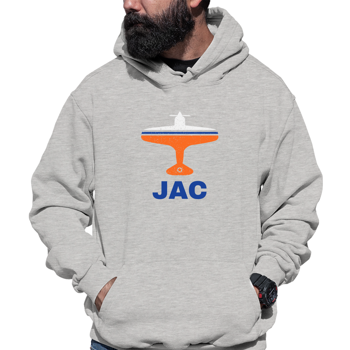 Fly Jackson Hole JAC Airport Unisex Hoodie | Gray