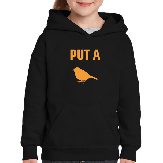 Put A Bird On It Kids Hoodie | Black