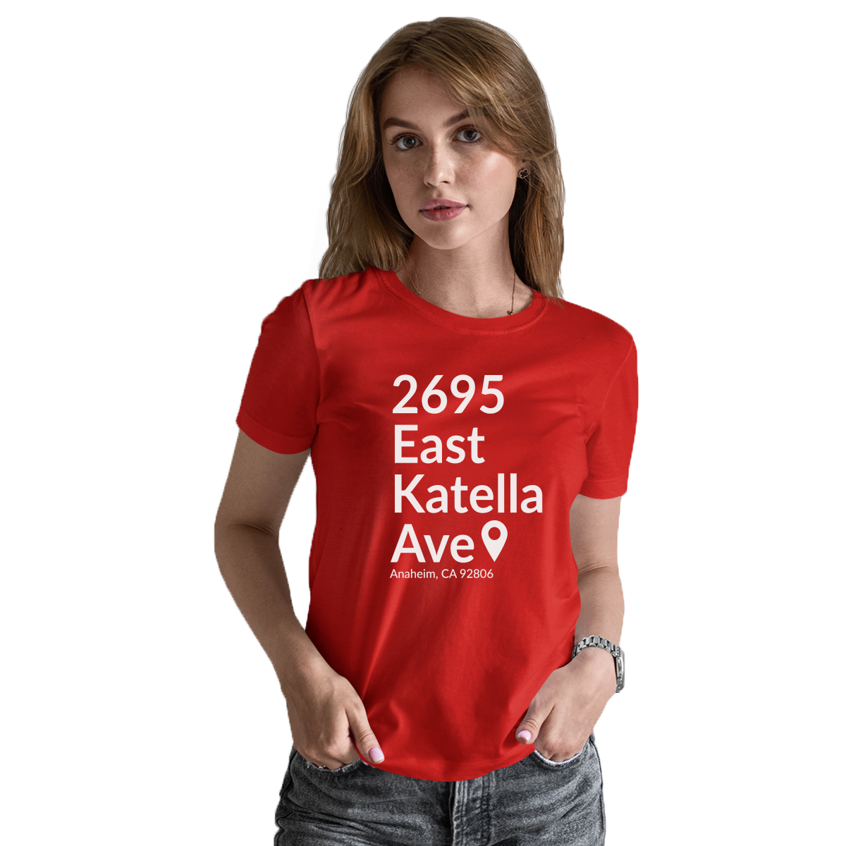 Anaheim Hockey Stadium  Women's T-shirt | Red