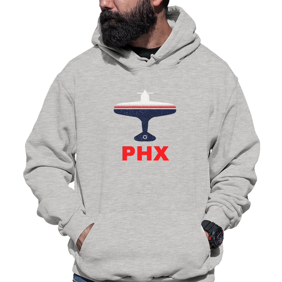 Fly Phoenix PHX Airport  Unisex Hoodie | Gray