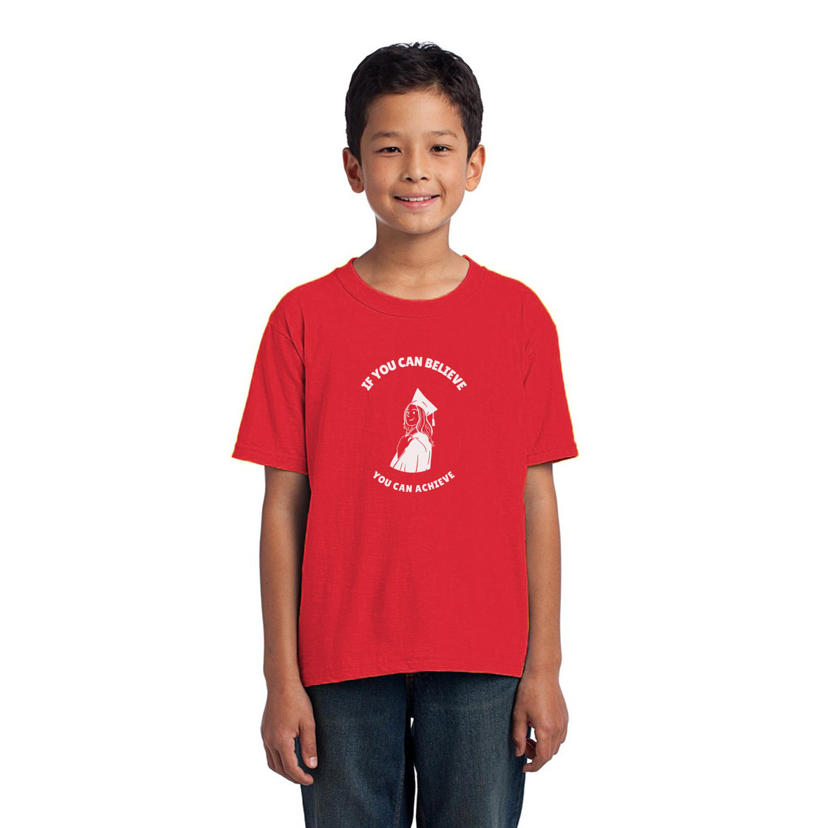 If You Can Believe You Can Achieve Kids T-shirt | Red