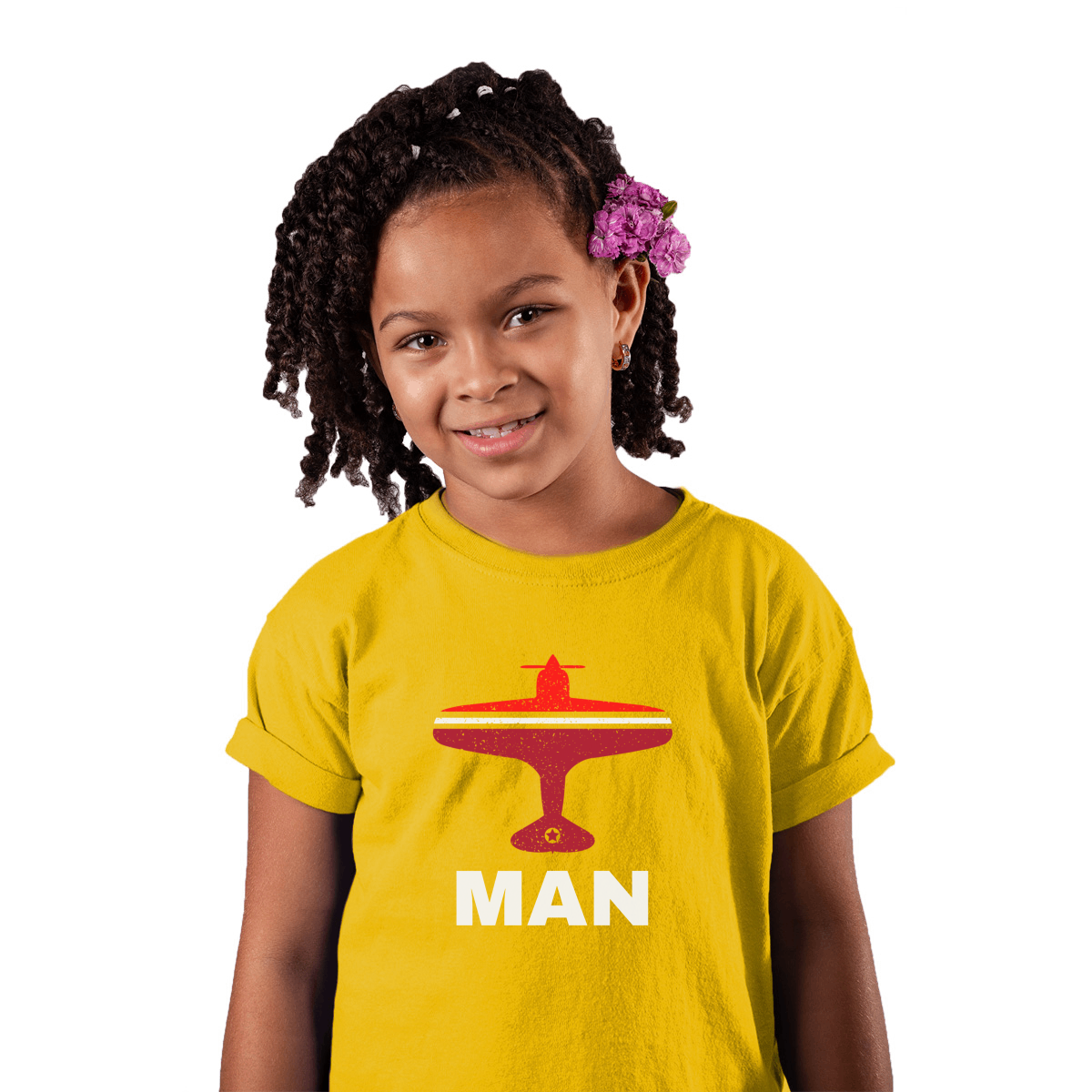Fly Manchester MAN Airport Kids T-shirt | Yellow
