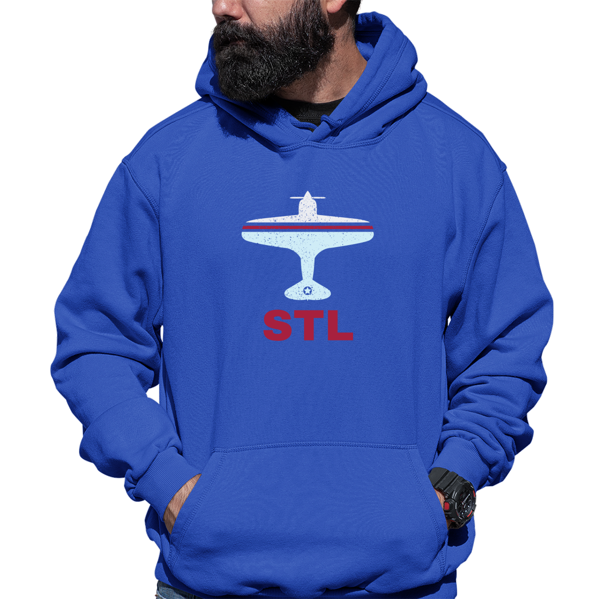 Fly St. Louis STL Airport Unisex Hoodie | Blue