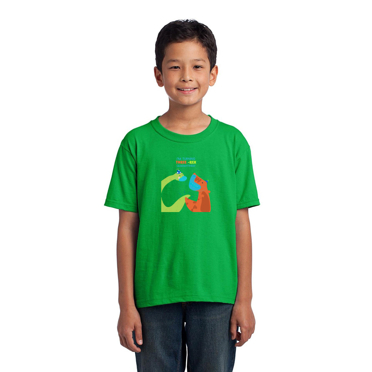 I'm turning three-rex quarantined Toddler T-shirt | Green