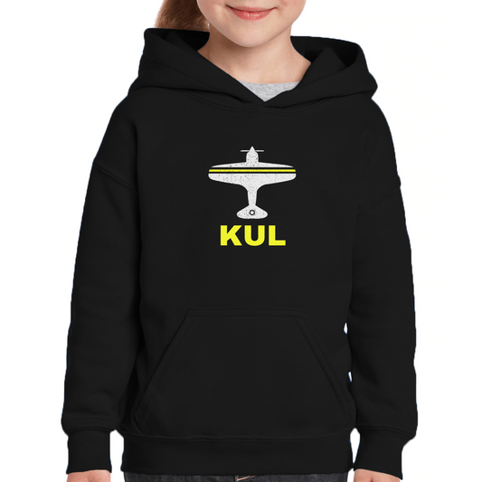 Fly Kuala Lumpur KUL Airport Kids Hoodie | Black