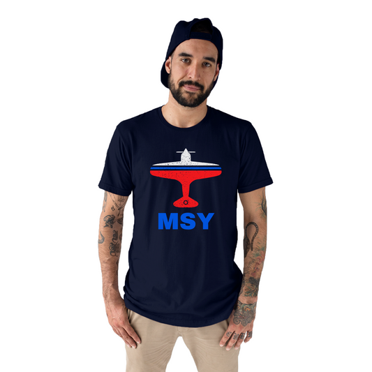 Fly New Orleans MSY Airport Men's T-shirt | Navy