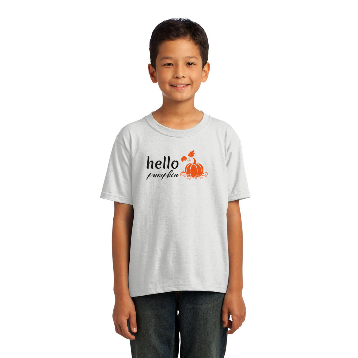 Hello Pumpkin Kids T-shirt | White