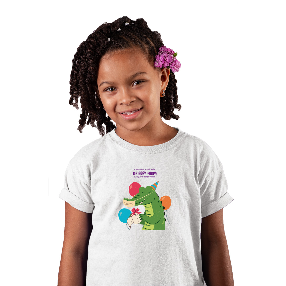 Welcome to My Virtual Birthday Party Toddler T-shirt | White