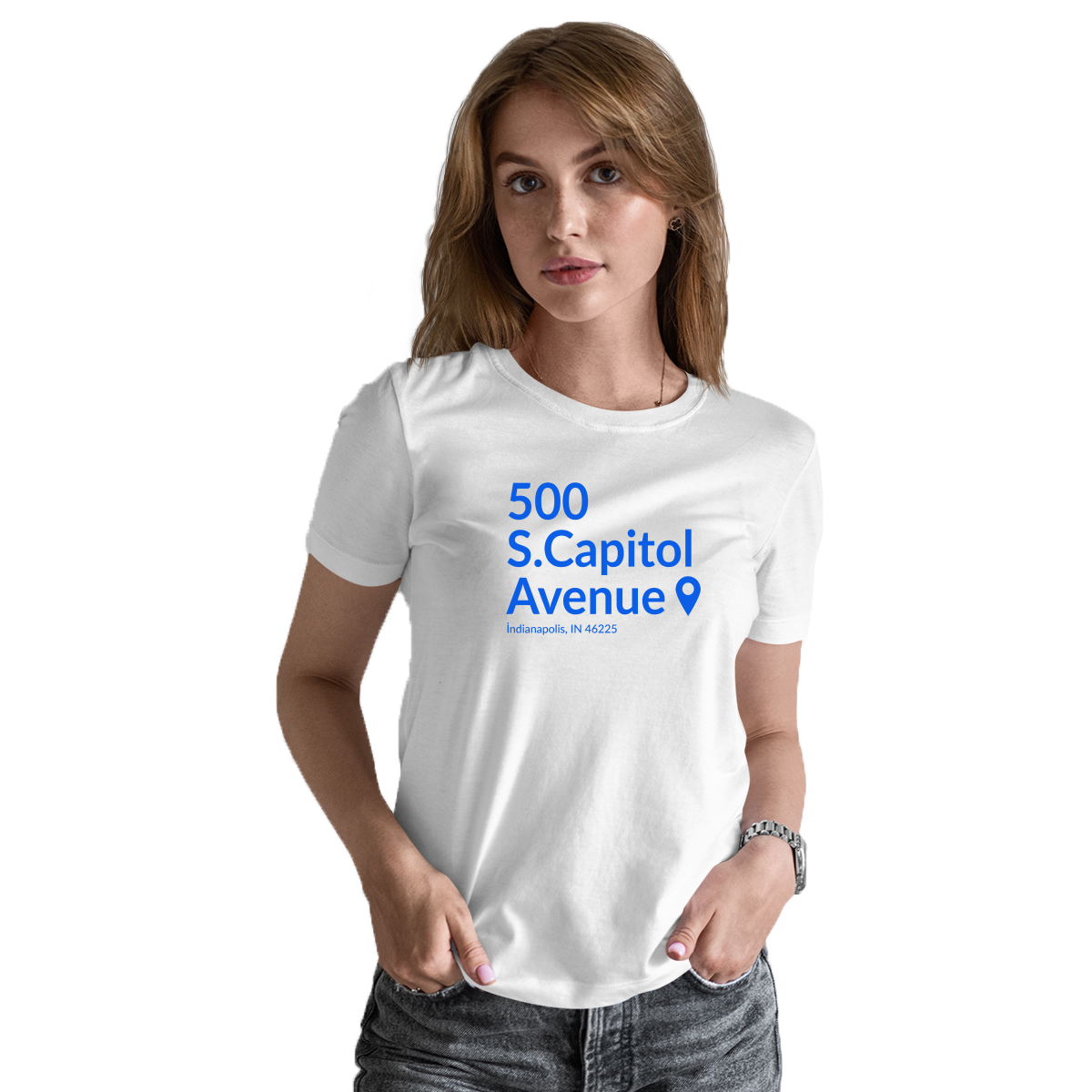 Indianapolis Football Stadium Women's T-shirt | White