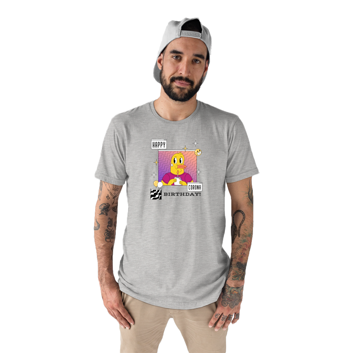 Happy Corona Birthday Men's T-shirt | Gray