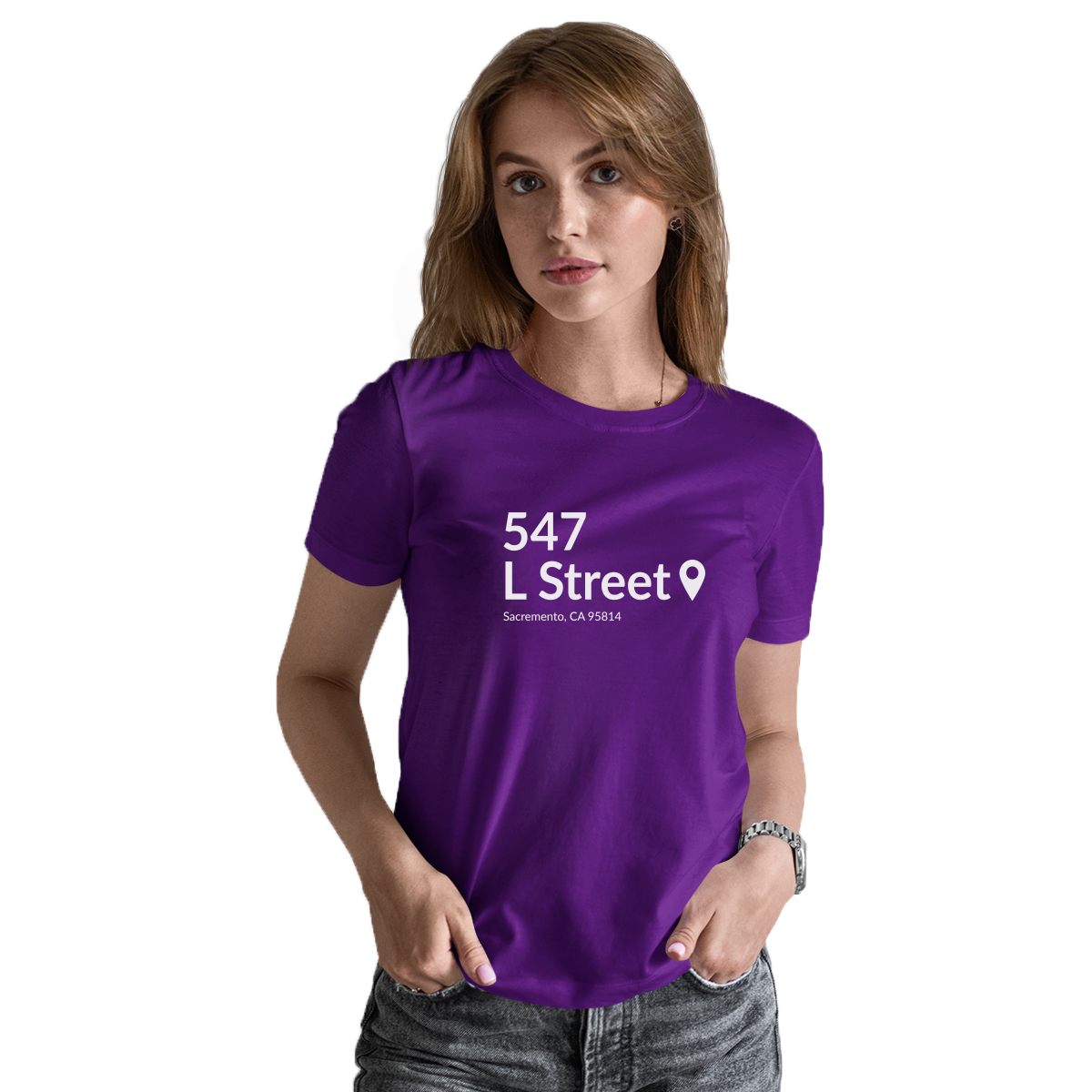 Sacramento Basketball Stadium Women's T-shirt | Purple