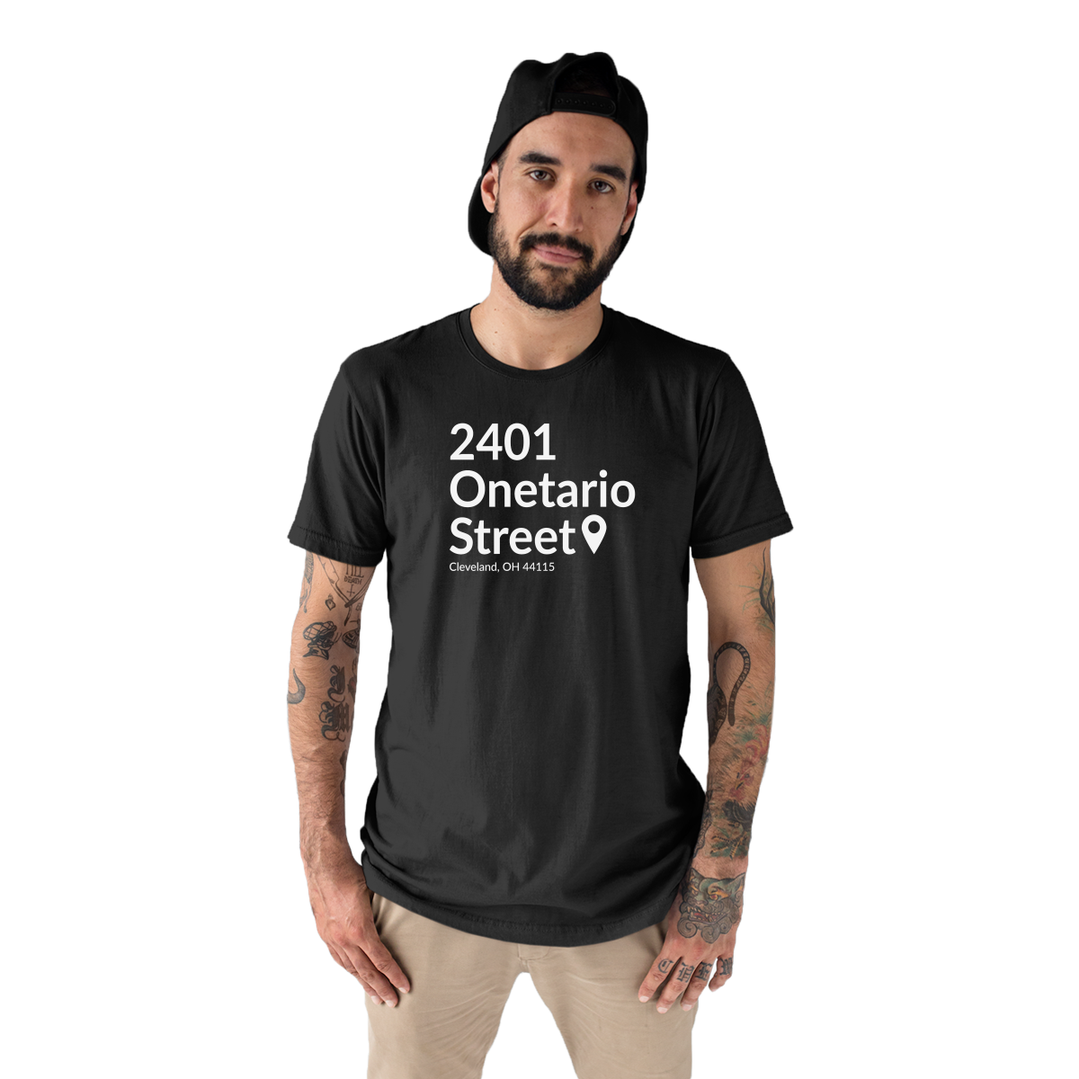 Cleveland Baseball Stadium Men's T-shirt | Black