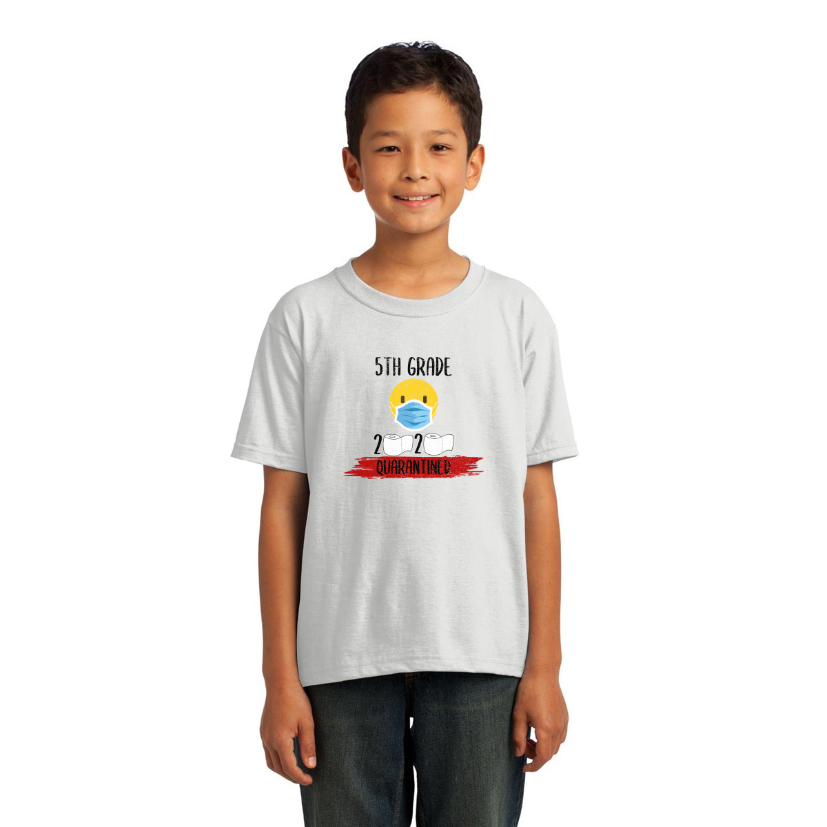 5th Grader Quarantined Kids T-shirt | White