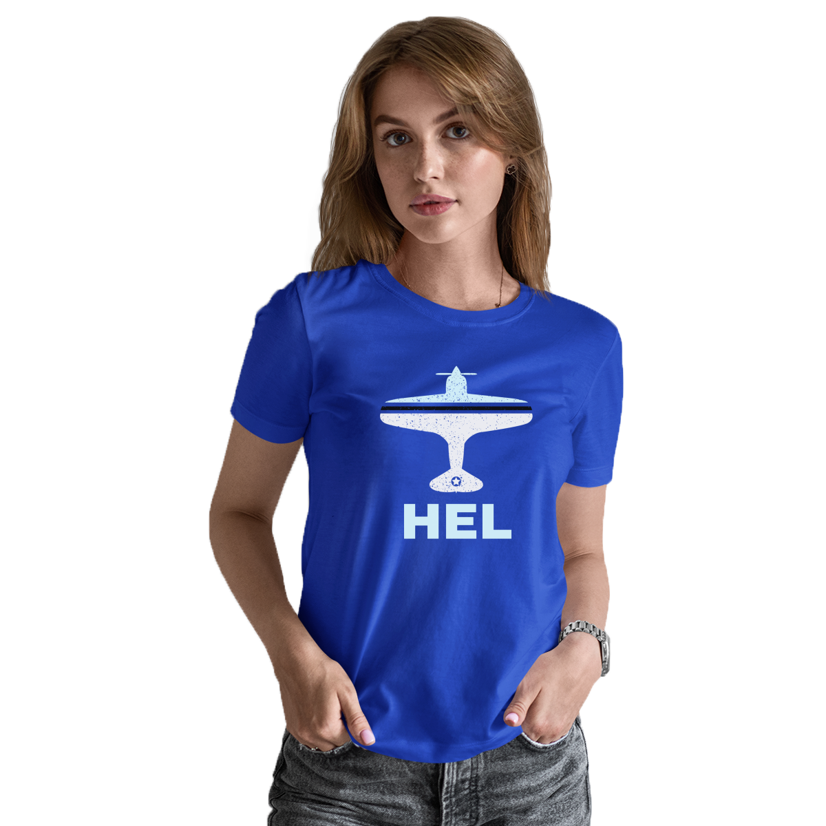 Fly Helsinki HEL Airport Women's T-shirt | Blue