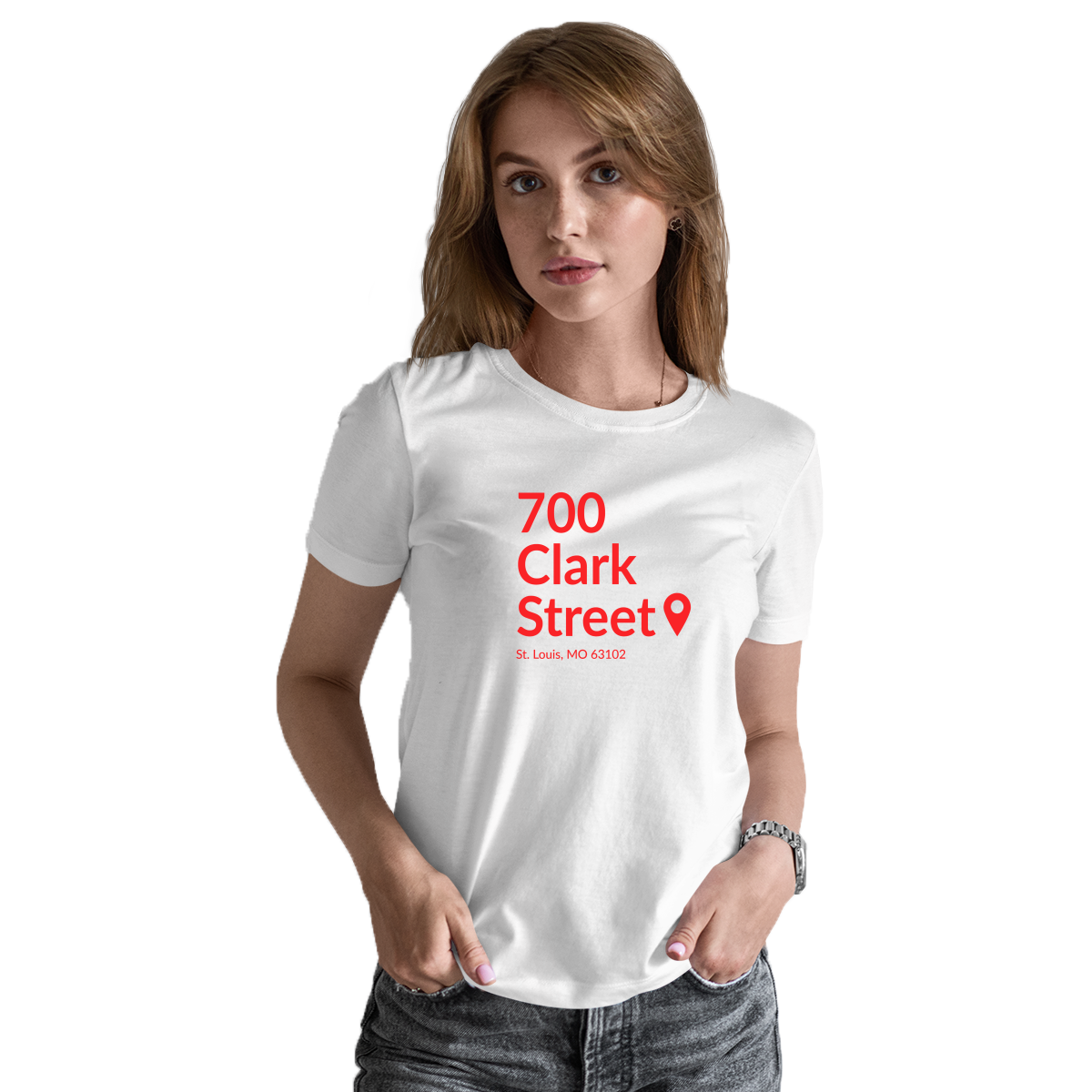 St. Louis Baseball Stadium Women's T-shirt | White