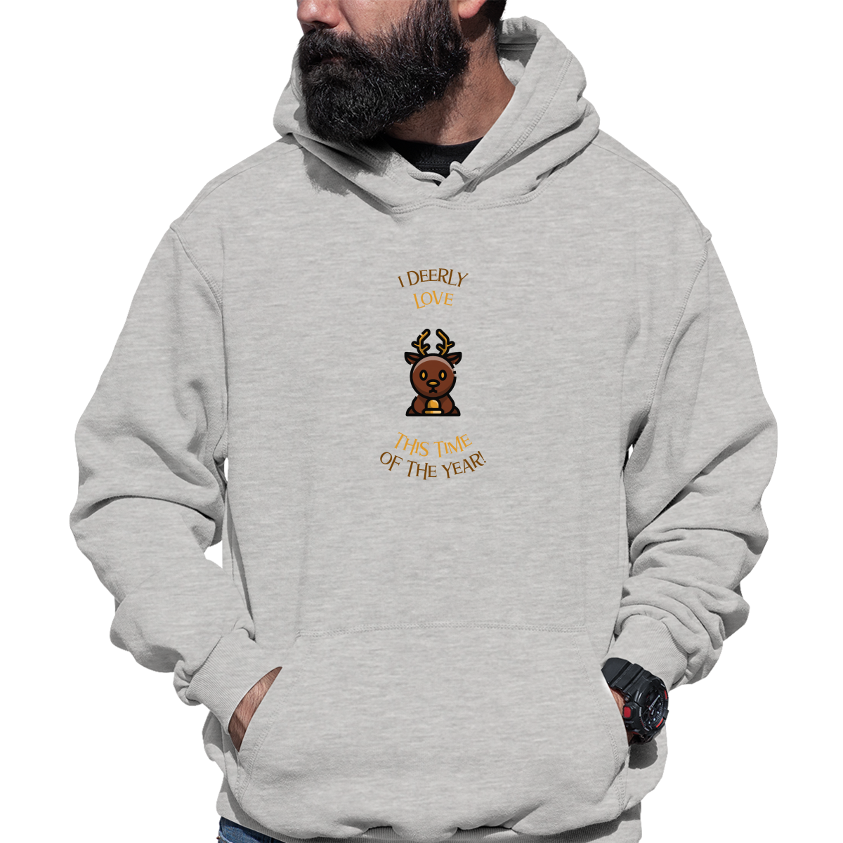 I Deerly Love This Time of the Year! Unisex Hoodie | Gray