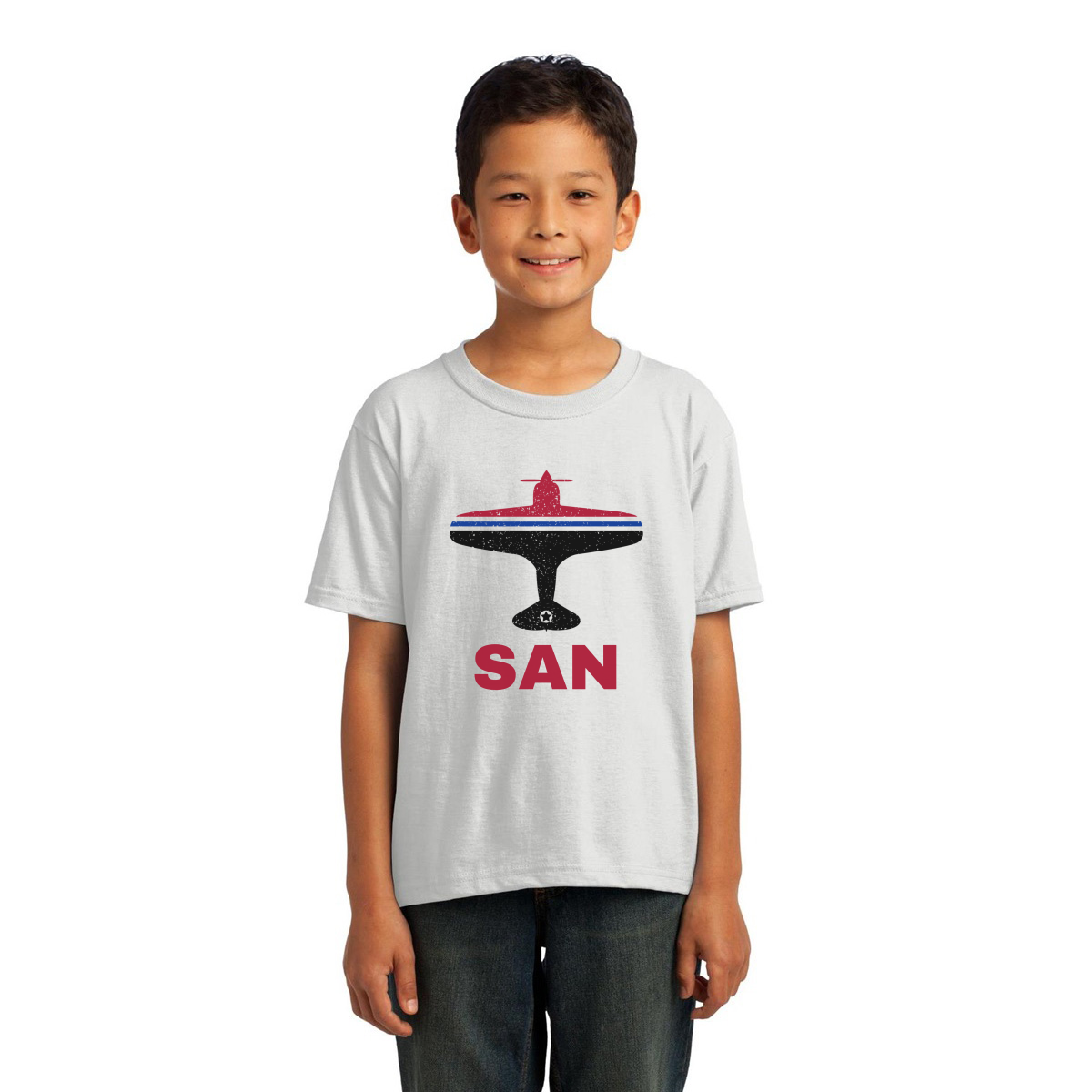 Fly San Diego SAN Airport Kids T-shirt | White