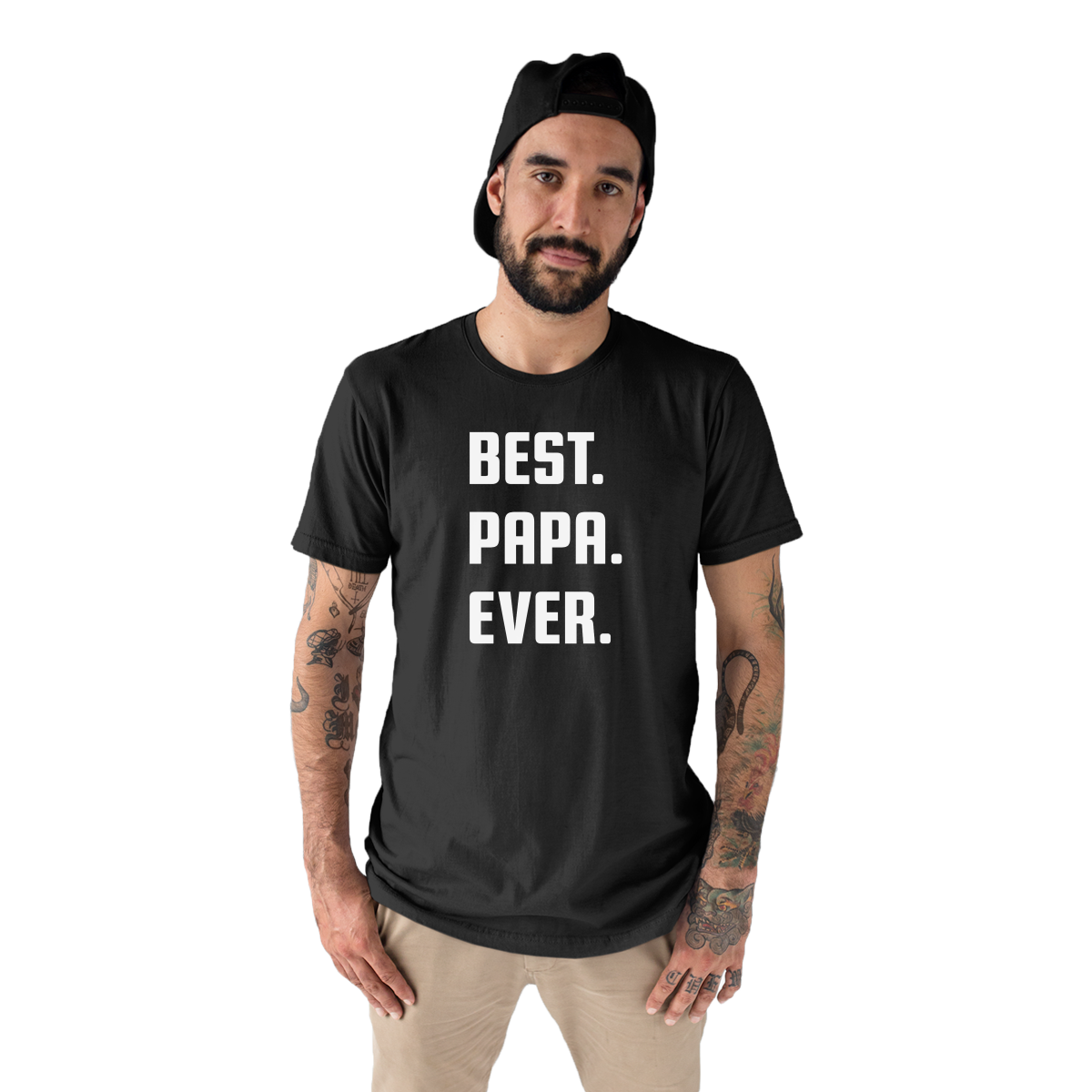 Best Papa Ever Men's T-shirt | Black