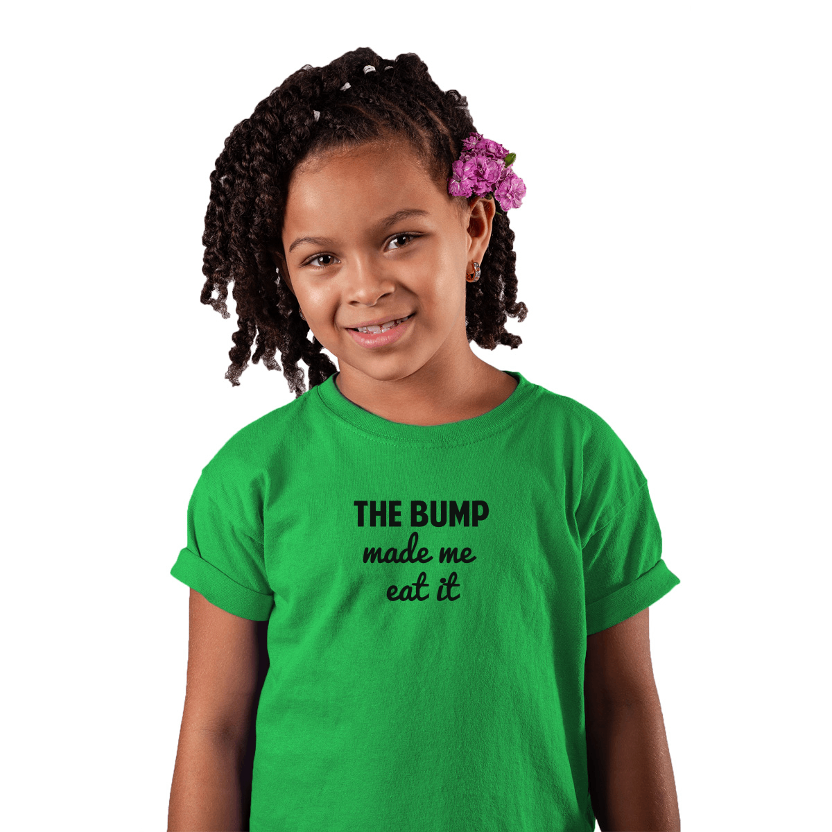 The Bump Made Me Eat It Kids T-shirt | Green