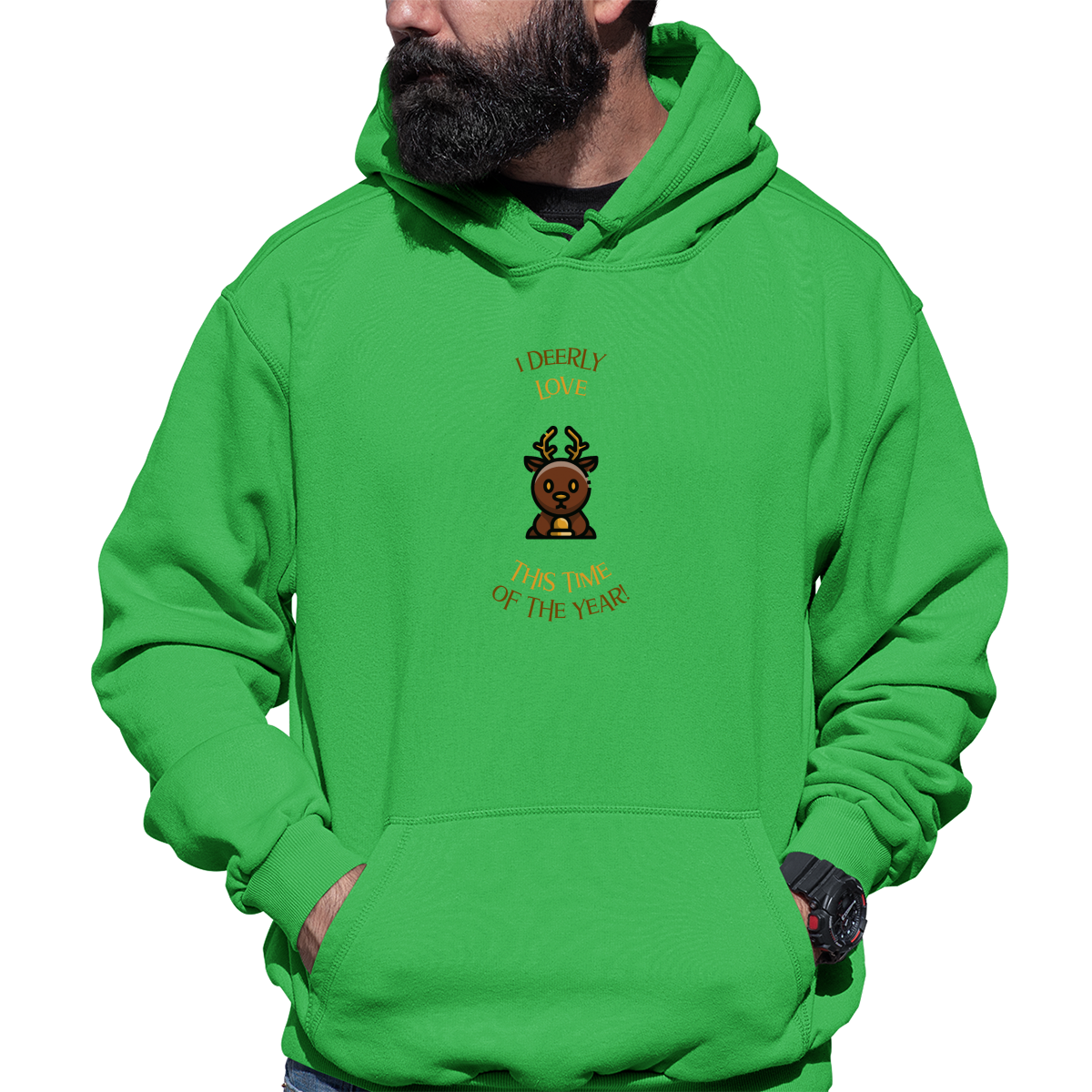 I Deerly Love This Time of the Year! Unisex Hoodie | Green