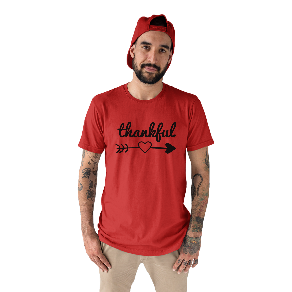 Thankful Heart Men's T-shirt | Red
