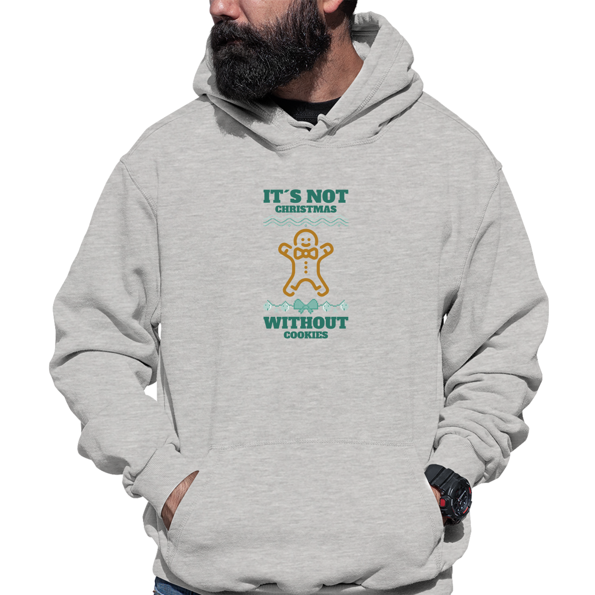 It's Not Christmas Without Cookies Unisex Hoodie | Gray