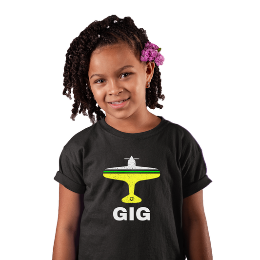 Fly Rio de Janerio GIG Airport Kids T-shirt | Black