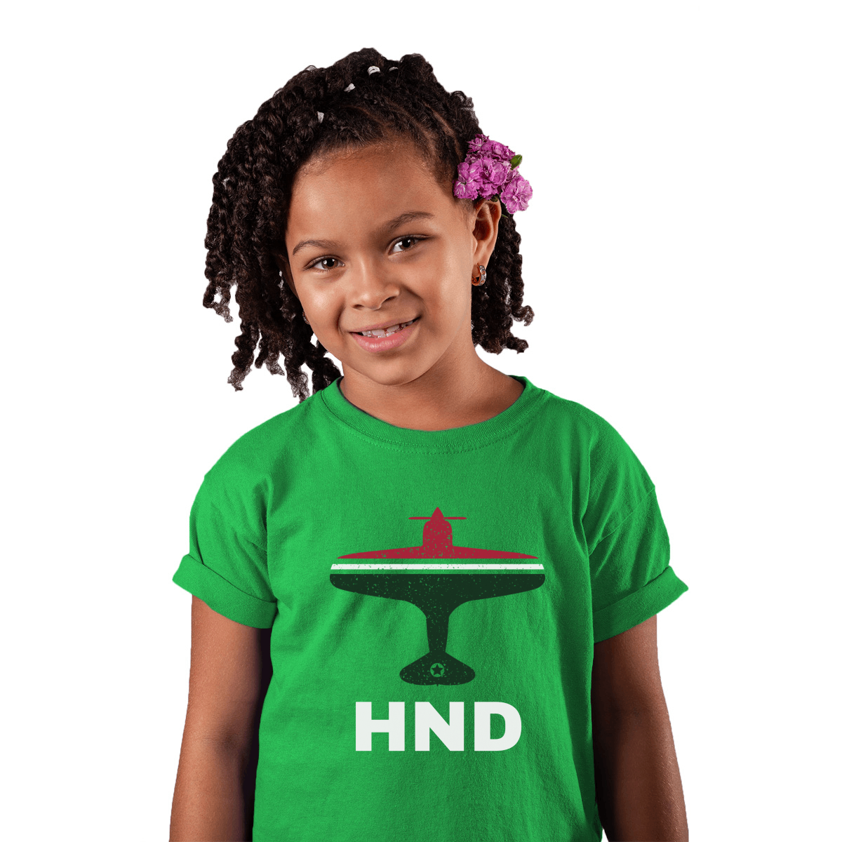Fly Tokyo HND Airport  Kids T-shirt | Green