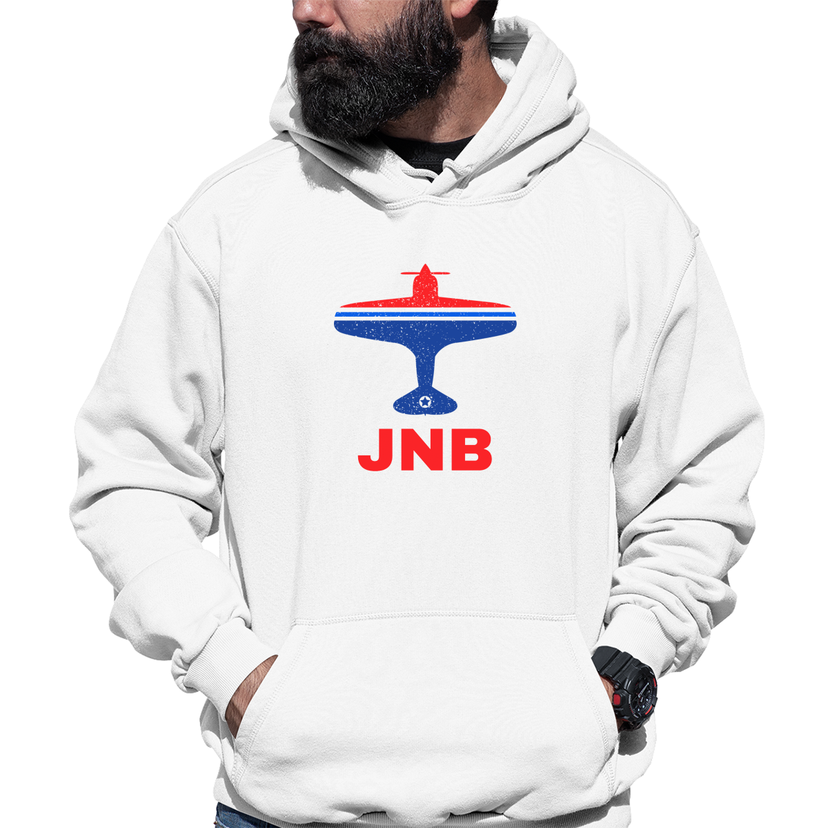 Fly Johannesburg JNB Airport Unisex Hoodie | White